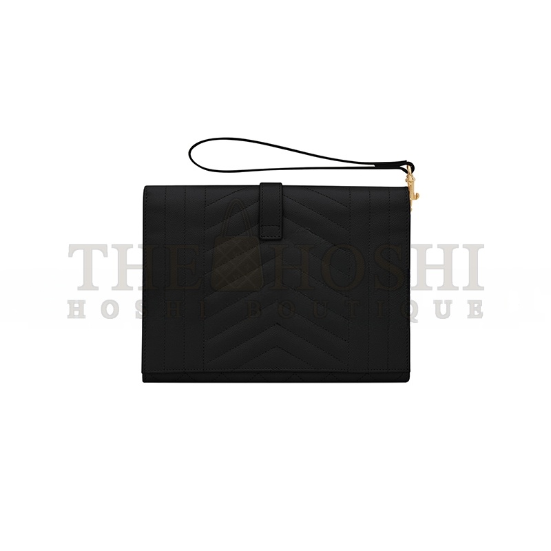 Y51 ENVELOPE FLAP POUCH IN MIX MATELASSÉ GRAIN DE POUDRE LEATHER 651030BOW911000 (21*16*3cm) Master Quality
